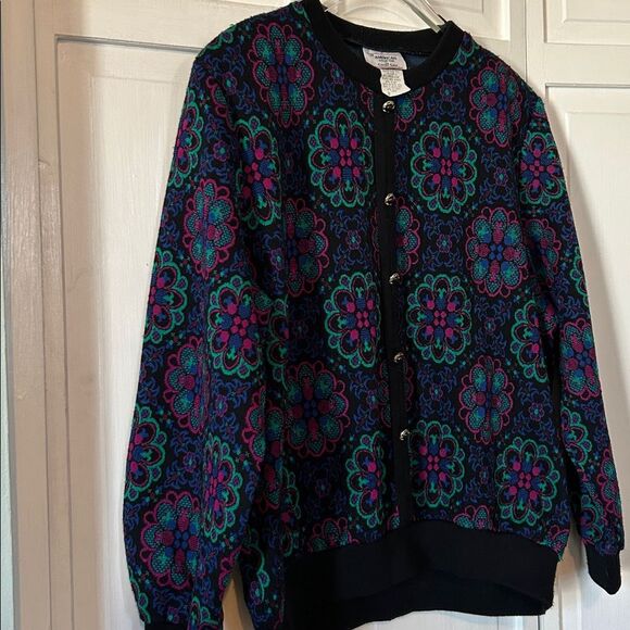 Vintage Faux Cardigan Floral Sweater from Cricket Lane - Size L - Picture 5 of 9